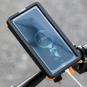 Rockbros vandtæt magnetisk telefonholder til cykel og e-cykel - 4.7"-6.9" - sort