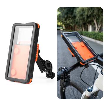 Rockbros vandtæt magnetisk telefonholder til cykel og e-cykel - 4.7"-6.9" - orange