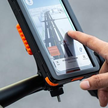 Rockbros vandtæt magnetisk telefonholder til cykel og e-cykel - 4.7"-6.9" - orange