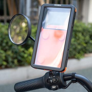 Rockbros vandtæt magnetisk telefonholder til cykel og e-cykel - 4.7"-6.9" - orange