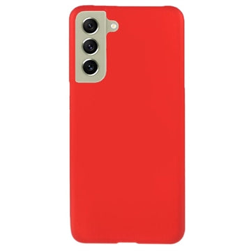 Samsung Galaxy S21 FE 5G Gummibelagt Plastik Cover - Rød