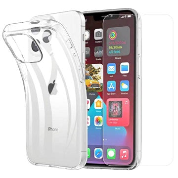 Saii 2-i-1 iPhone 13 TPU Cover & Skærmbeskyttelse Hærdet Glas