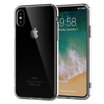 Saii 2-i-1 iPhone X/XS TPU Cover & Skærmbeskyttelse Hærdet Glas