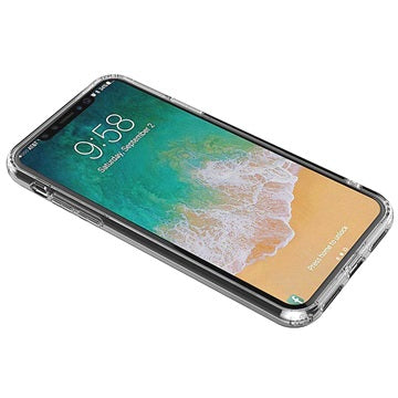 Saii 2-i-1 iPhone X/XS TPU Cover & Skærmbeskyttelse Hærdet Glas