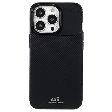Saii Karbonfiber iPhone 13 Pro TPU Cover - Sort