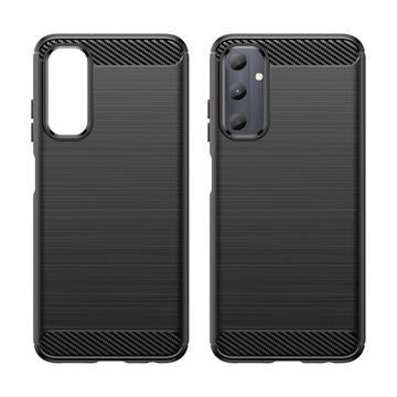 Samsung Galaxy A05s Børstet TPU Cover - Karbonfiber - Sort