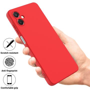 Samsung Galaxy A06 5G Flydende silikone cover med håndrem - rød