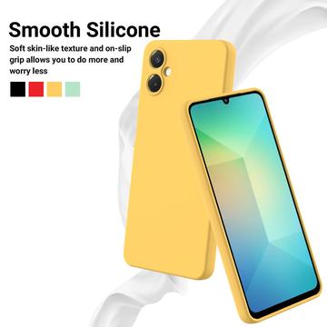 Samsung Galaxy A06 5G Flydende silikone cover med håndrem - gul