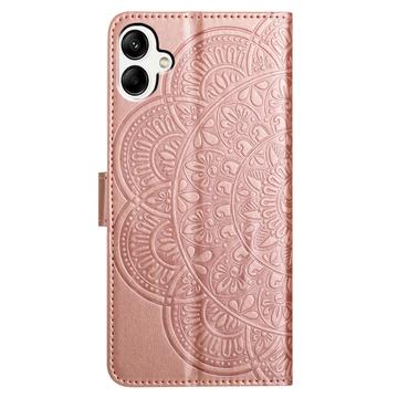Samsung Galaxy A06 Mandala Series Etui med Pung - Rødguld