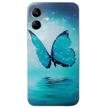 Samsung Galaxy A06 Stilfuld Ultra-Slim TPU Cover - Blå Sommerfugl