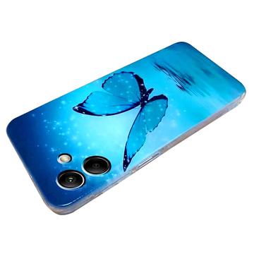 Samsung Galaxy A06 Stilfuld Ultra-Slim TPU Cover - Blå Sommerfugl