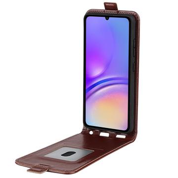 Samsung Galaxy A06 Vertikal Flip Cover med Kortholder - Brun