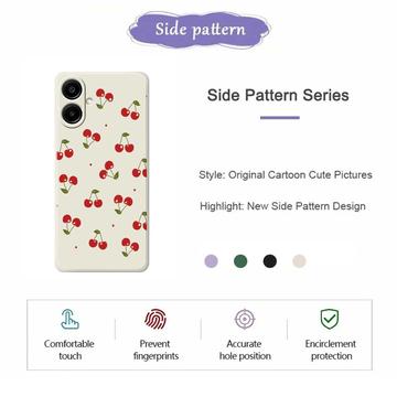 Samsung Galaxy A07 4G TPU-cover med kirsebærmønster - Beige