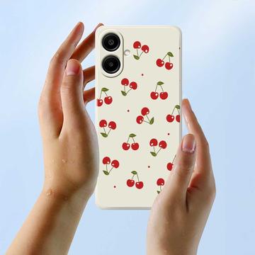 Samsung Galaxy A07 4G TPU-cover med kirsebærmønster - sort