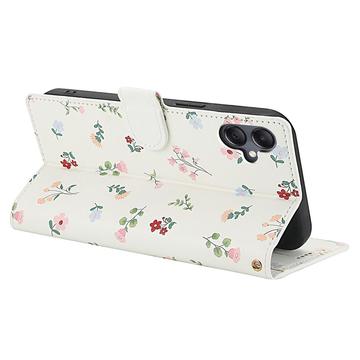 Samsung Galaxy A07 4G Rhombisk Blomsterpung - Roser