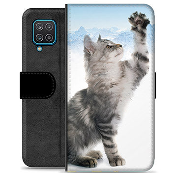 Samsung Galaxy A12 Premium Flip Cover med Pung - Kat