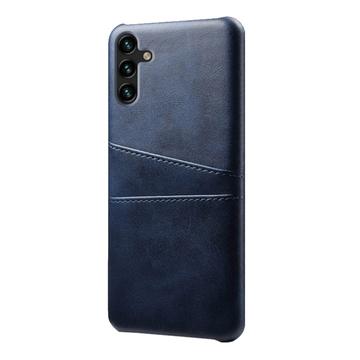 Samsung Galaxy A14/A14 5G Belagt Plastikcover med Kortlommer - Blå