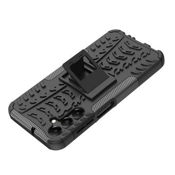 Samsung Galaxy A15 Anti-Slip Hybrid Cover med Stativ - Sort