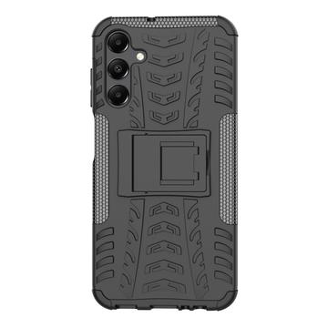 Samsung Galaxy A15 Anti-Slip Hybrid Cover med Stativ - Sort