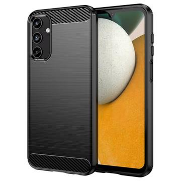 Samsung Galaxy A15 Børstet TPU Cover - Karbonfiber - Sort