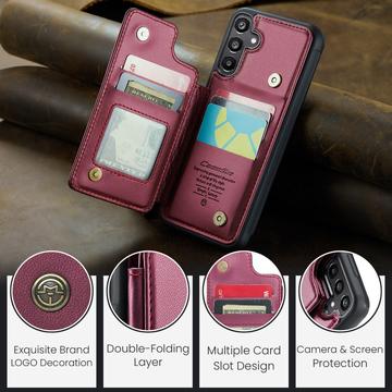 Samsung Galaxy A15 Caseme C22-etui RFID-kortpung - rød