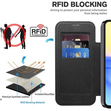 Samsung Galaxy A15 Flip cover med kortholder - MagSafe-kompatibel - Sort