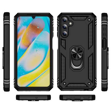 Samsung Galaxy A15 Hybrid Cover med Ring Holder - Sort