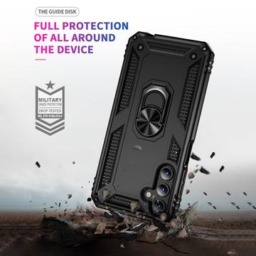Samsung Galaxy A15 Hybrid Cover med Ring Holder - Sort