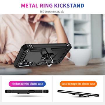 Samsung Galaxy A15 Hybrid Cover med Ring Holder - Sort