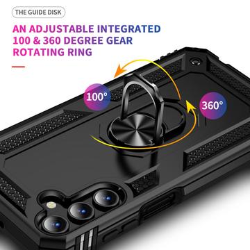 Samsung Galaxy A15 Hybrid Cover med Ring Holder - Sort