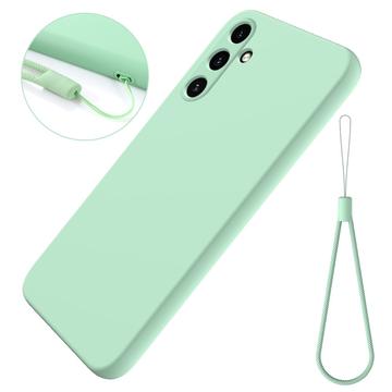 Samsung Galaxy A15 Liquid Silikone Cover med Strop - Grøn