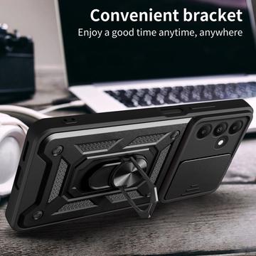 Samsung Galaxy A15 Roterende Ring Hybrid Cover med Kameraskjold - Blå