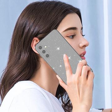 Samsung Galaxy A15 Stylish Glitter Series TPU Cover - Gennemsigtig Sort