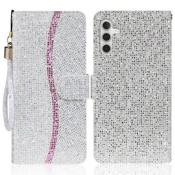 Samsung Galaxy A15 Stilfuldt glitterpungetui - sølv