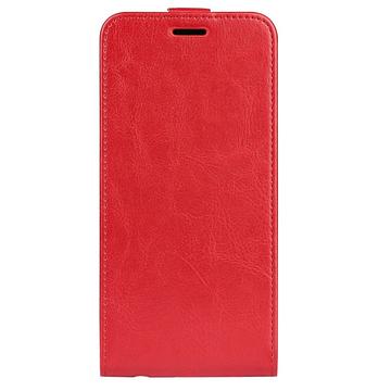 Samsung Galaxy A15 Vertikal Flip Taske med Kortholder - Rød