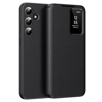 Samsung Galaxy A16 Smart Clear View Flip etui med kortplads - Sort