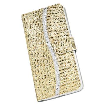 Samsung Galaxy A16 Stilfuldt glitterpungetui - guld