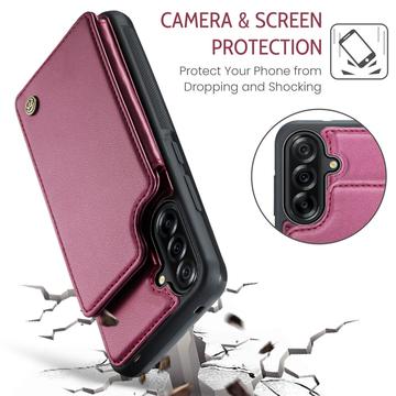 Samsung Galaxy A17 Caseme C22-etui RFID-kortpung - rød