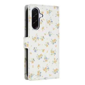 Samsung Galaxy A17/A26 Rhombisk Blomsterpung - gule blomster