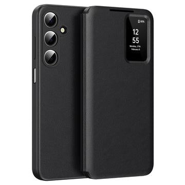 Samsung Galaxy A17 Smart Clear View Flip etui med kortplads - Sort