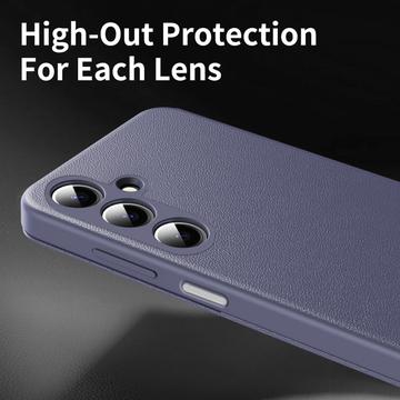 Samsung Galaxy A17 Smart Clear View Flip etui med kortplads - grå-lilla