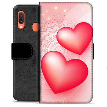 Samsung Galaxy A20e Premium Flip Cover med Pung - Kærlighed