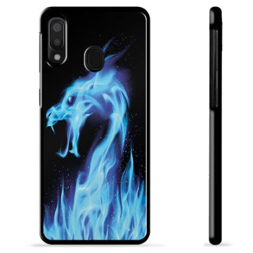 Samsung Galaxy A20e Beskyttende Cover - Blå Ild Drage