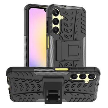 Samsung Galaxy A25 Anti-Slip Hybrid Cover med Stativ - Sort