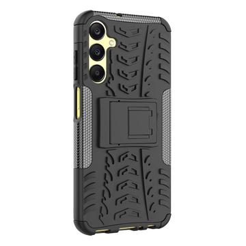 Samsung Galaxy A25 Anti-Slip Hybrid Cover med Stativ - Sort