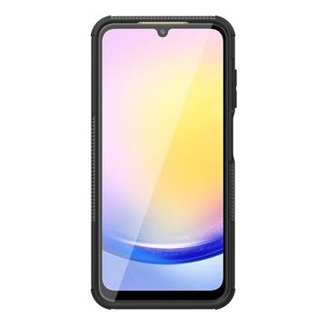 Samsung Galaxy A25 Anti-Slip Hybrid Cover med Stativ - Sort