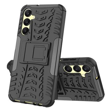 Samsung Galaxy A25 Anti-Slip Hybrid Cover med Stativ - Sort