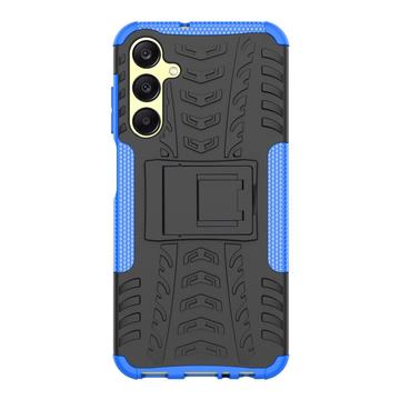 Samsung Galaxy A25 Anti-Slip Hybrid Cover med Stativ - Blå / Sort