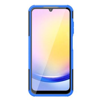 Samsung Galaxy A25 Anti-Slip Hybrid Cover med Stativ - Blå / Sort