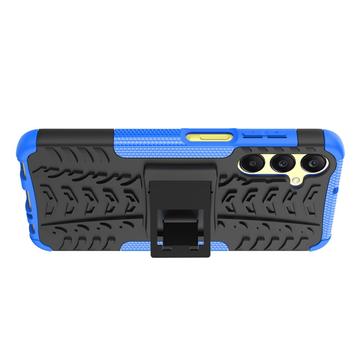 Samsung Galaxy A25 Anti-Slip Hybrid Cover med Stativ - Blå / Sort